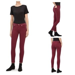 7 for All Mankind The Skinny Burgundy Cropped Jeans